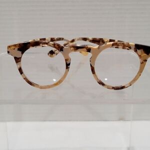 Beige Spotty Tortoise Shell Unisex Preppy Eyeglass Frame Unisex